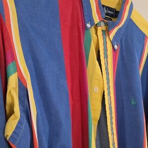 Ralph Lauren Multicolor Bright, Striped Button Down Shirt